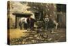 Horses at Water Trough, 1900-Luigi Serena-Stretched Canvas