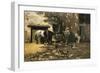 Horses at Water Trough, 1900-Luigi Serena-Framed Giclee Print