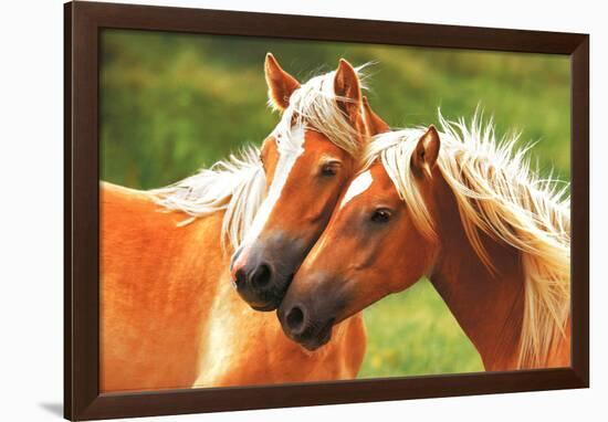 Horses (Blondes) Art Poster Print-null-Framed Poster