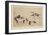 Horses (Colour Woodblock Print)-Kitagawa Utamaro-Framed Giclee Print