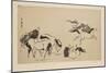 Horses (Colour Woodblock Print)-Kitagawa Utamaro-Mounted Giclee Print
