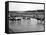 Horses Crossing the River at Round-Up Camp-L.a. Huffman-Framed Stretched Canvas