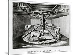 Horses Driving a Rolling Mill-null-Stretched Canvas