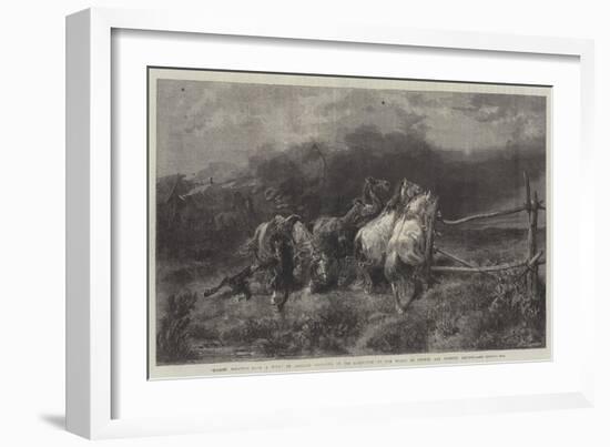Horses Escaping from a Fire-Adolf Schreyer-Framed Giclee Print