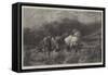Horses Escaping from a Fire-Adolf Schreyer-Framed Stretched Canvas