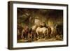 Horses Feeding in the Stable-Wouterus Verschuur-Framed Giclee Print