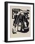 Horses Grazing 2, 1919 (Wood Engraving)-John Northcote Nash-Framed Giclee Print