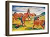 Horses grazing III (Weidende Pferde III). 1910-Franz Marc-Framed Giclee Print