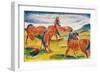 Horses grazing III (Weidende Pferde III). 1910-Franz Marc-Framed Giclee Print