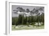 Horses Grazing in the Meadow Blanketed in Summer Snow, Dolomites, Alto Adige or South Tyrol, Italy-Stefano Politi Markovina-Framed Photographic Print