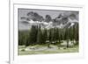 Horses Grazing in the Meadow Blanketed in Summer Snow, Dolomites, Alto Adige or South Tyrol, Italy-Stefano Politi Markovina-Framed Photographic Print