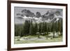 Horses Grazing in the Meadow Blanketed in Summer Snow, Dolomites, Alto Adige or South Tyrol, Italy-Stefano Politi Markovina-Framed Photographic Print