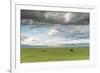 Horses grazing on the Mongolian steppe under a cloudy sky, South Hangay, Mongolia, Central Asia, As-Francesco Vaninetti-Framed Photographic Print