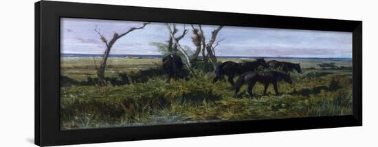 Horses Grazing-Giovanni Fattori-Framed Giclee Print