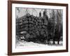 Horses Hauling Huge Load of Logs-W.G. Hopps-Framed Photographic Print