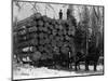 Horses Hauling Huge Load of Logs-W.G. Hopps-Mounted Photographic Print