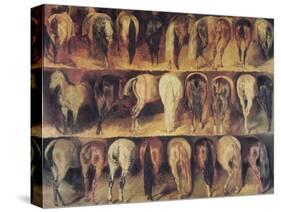 Horses' Hindquarters-Théodore Géricault-Stretched Canvas