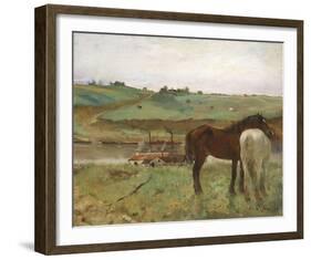 Horses in a Meadow, 1871-Edgar Degas-Framed Giclee Print