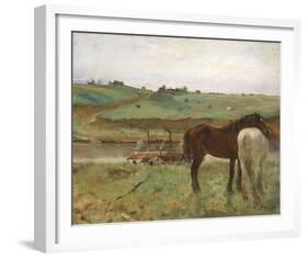 Horses in a Meadow, 1871-Edgar Degas-Framed Giclee Print