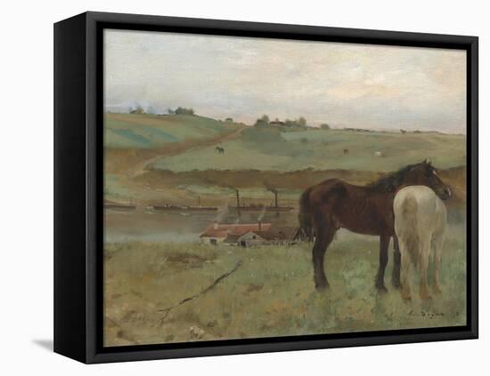 Horses in a Meadow, 1871-Edgar Degas-Framed Stretched Canvas