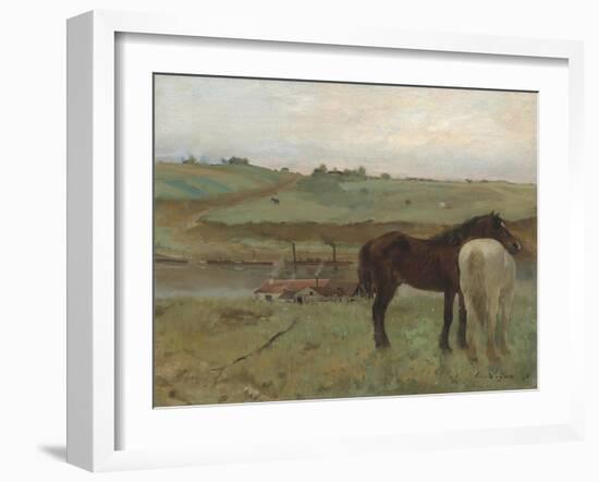 Horses in a Meadow, 1871-Edgar Degas-Framed Giclee Print