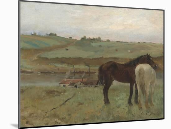 Horses in a Meadow, 1871-Edgar Degas-Mounted Giclee Print