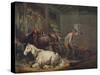 'Horses in a Stable', 1791-George Morland-Stretched Canvas