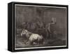 Horses in a Stable-George Morland-Framed Stretched Canvas