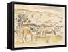 Horses in Landscape (W/C on Paper)-Jules Pascin-Framed Stretched Canvas