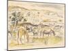 Horses in Landscape (W/C on Paper)-Jules Pascin-Mounted Giclee Print