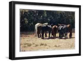 Horses in Sun, Circa 1880-Giovanni Fattori-Framed Giclee Print