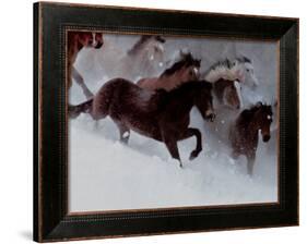 Horses in the Snow-David R^ Stoecklein-Framed Art Print