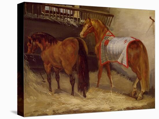 Horses in the Stables-Théodore Géricault-Stretched Canvas