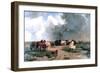 Horses in the Storm, 1862-Karoly Lotz-Framed Giclee Print