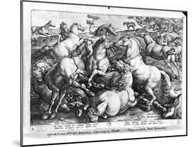 Horses in the Wild-Jan van der Straet-Mounted Giclee Print