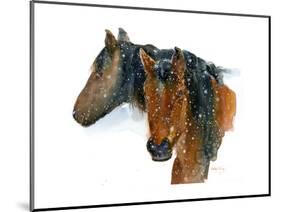 Horses in Winter, 2015-John Keeling-Mounted Giclee Print