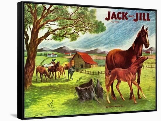 Horses - Jack and Jill, June 1946-Virginia Mann-Framed Stretched Canvas