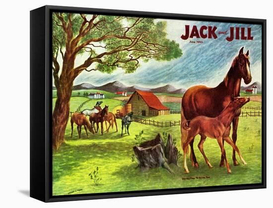 Horses - Jack and Jill, June 1946-Virginia Mann-Framed Stretched Canvas