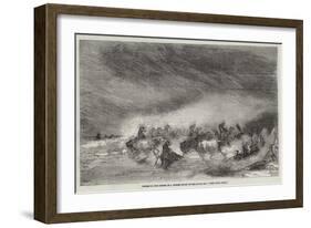 Horses of the Crimea in a Winter Storm on the Black Sea-null-Framed Giclee Print