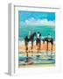 Horses on the Beach-Jane Slivka-Framed Art Print