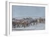 Horses outside during a Snowstorm.-Arctic-Images-Framed Photographic Print