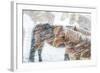 Horses outside during a Snowstorm.-Arctic-Images-Framed Photographic Print