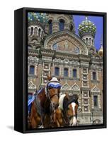 Horses Outside of the Church of the Spilled Blood, St. Petersburg, Russia-Kymri Wilt-Framed Stretched Canvas