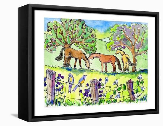 Horses Pals-Jennifer Zsolt-Framed Stretched Canvas