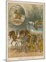 Horses Pull the Lifeboat across the Beach to the Sea-null-Mounted Art Print