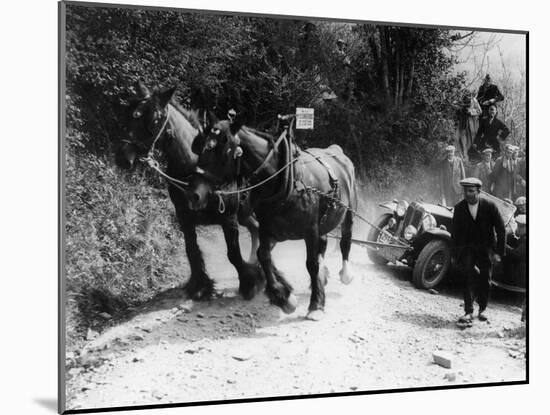 Horses Pulling an MG Up a Hill, C1936-null-Mounted Photographic Print