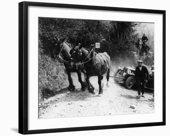 Horses Pulling an MG Up a Hill, C1936-null-Framed Photographic Print