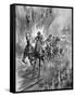 Horses Running the Gauntlet of the Guns, 1917-Howard K. Elcock-Framed Stretched Canvas