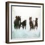 Horses Running Through The Surf-Dan Meneely-Framed Art Print