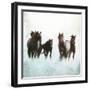 Horses Running Through The Surf-Dan Meneely-Framed Art Print